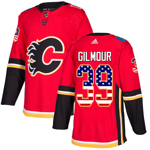 Adidas Flames #39 Doug Gilmour Red Home Authentic USA Flag Stitched NHL Jersey Adidas Flames #39 Doug Gilmour Red Home Authentic USA Flag Stitched NHL Jersey