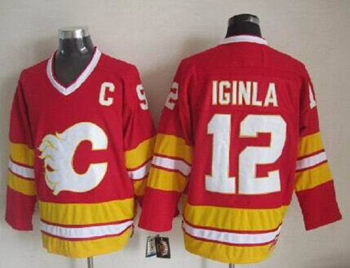 Flames #12 Jarome Iginla Red CCM Throwback Stitched NHL Jersey Flames #12 Jarome Iginla Red CCM Throwback Stitched NHL Jersey
