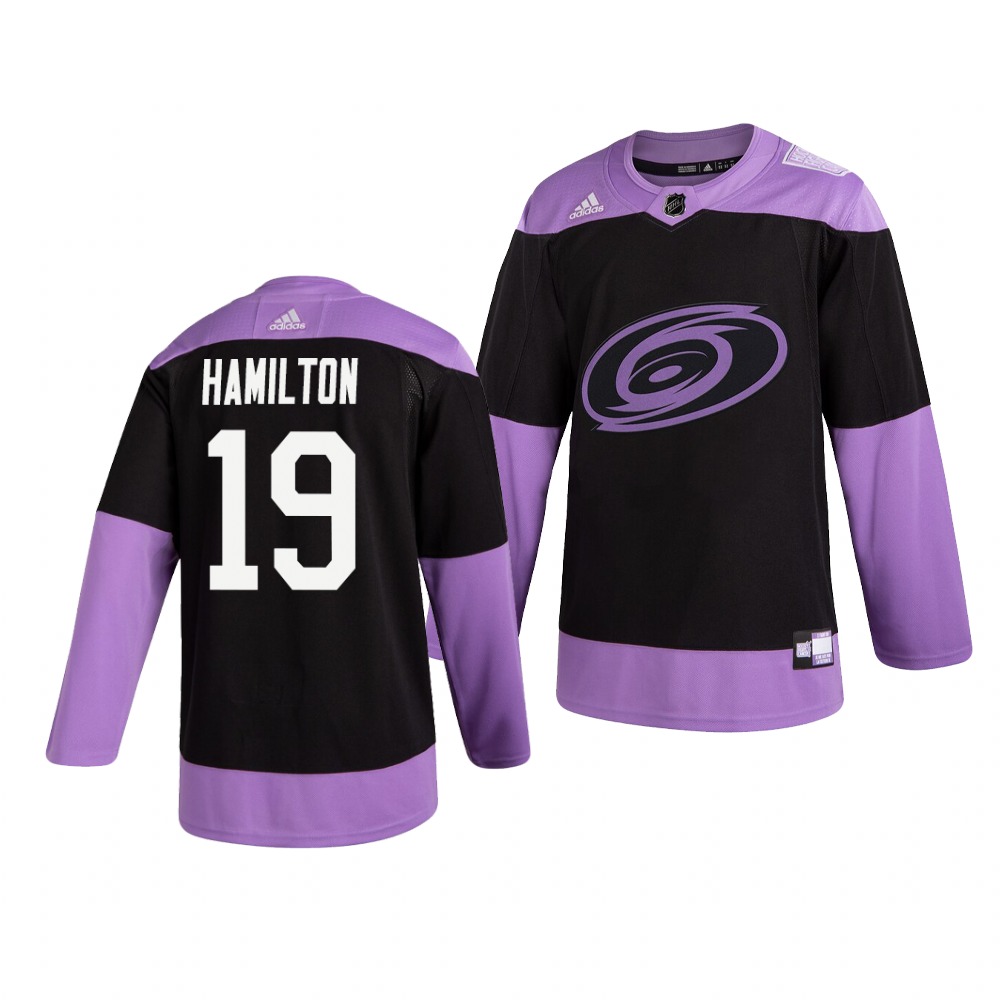Carolina Hurricanes #19 Dougie Hamilton Adidas Men's Hockey Fights Cancer Practice NHL Jersey Black Carolina Hurricanes #19 Dougie Hamilton Adidas Men's Hockey Fights Cancer Practice NHL Jersey Black
