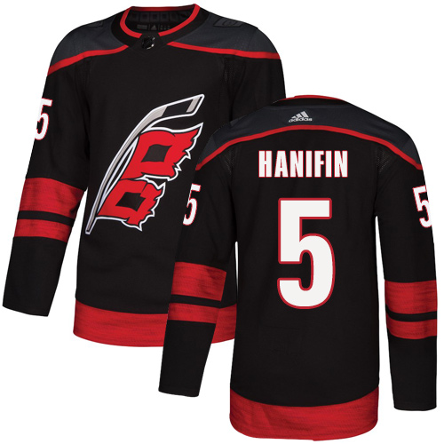 Adidas Hurricanes #5 Noah Hanifin Black Alternate Authentic Stitched NHL Jersey Adidas Hurricanes #5 Noah Hanifin Black Alternate Authentic Stitched NHL Jersey