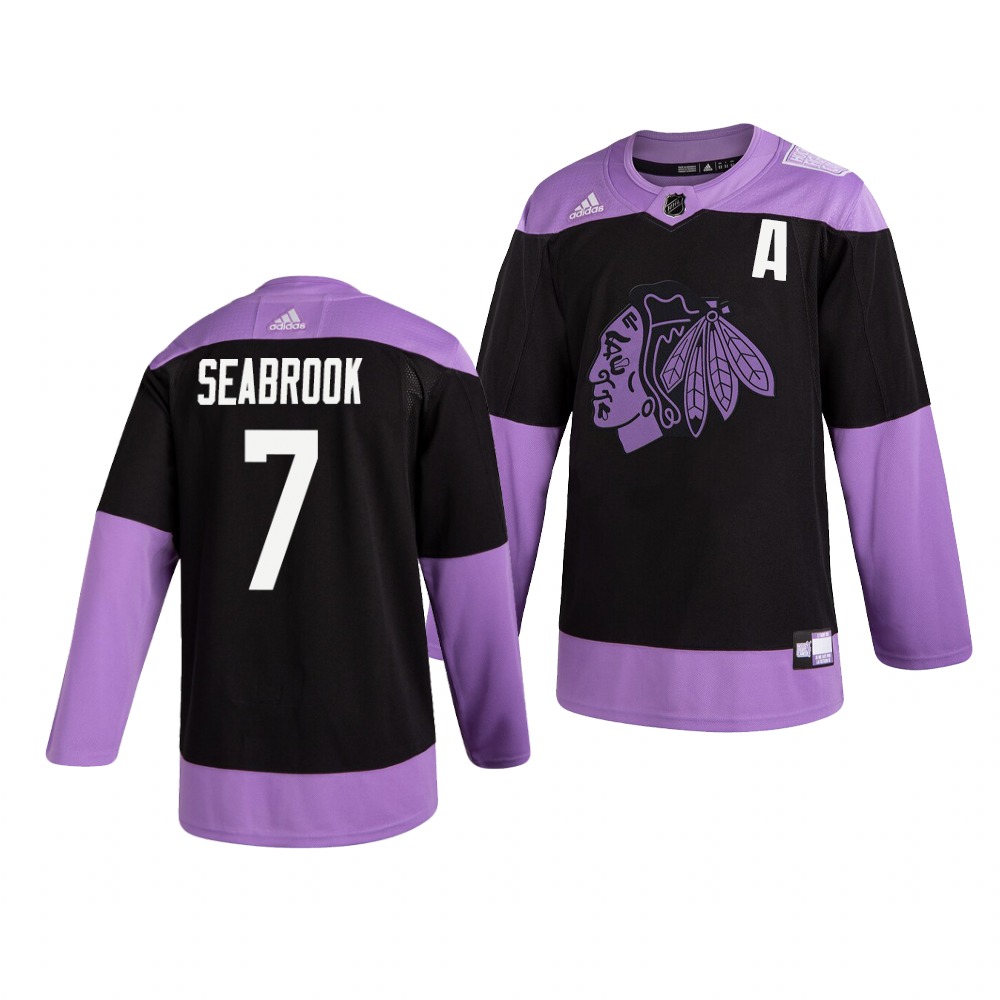 Chicago Blackhawks #7 Brent Seabrook Adidas Men's Hockey Fights Cancer Practice NHL Jersey Black Chicago Blackhawks #7 Brent Seabrook Adidas Men's Hockey Fights Cancer Practice NHL Jersey Black