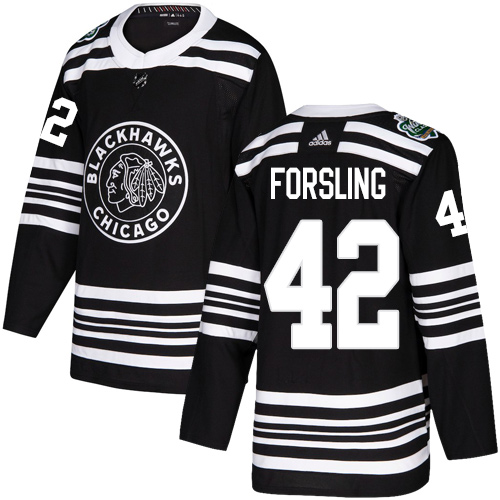 Adidas Blackhawks #42 Gustav Forsling Black Authentic 2019 Winter Classic Stitched NHL Jersey Adidas Blackhawks #42 Gustav Forsling Black Authentic 2019 Winter Classic Stitched NHL Jersey