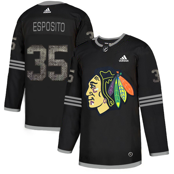 Adidas Blackhawks #35 Tony Esposito Black Authentic Classic Stitched NHL Jersey Adidas Blackhawks #35 Tony Esposito Black Authentic Classic Stitched NHL Jersey