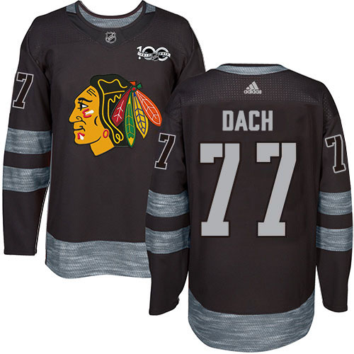 Adidas Blackhawks #77 Kirby Dach Black 1917-2017 100th Anniversary Stitched NHL Jersey Adidas Blackhawks #77 Kirby Dach Black 1917-2017 100th Anniversary Stitched NHL Jersey