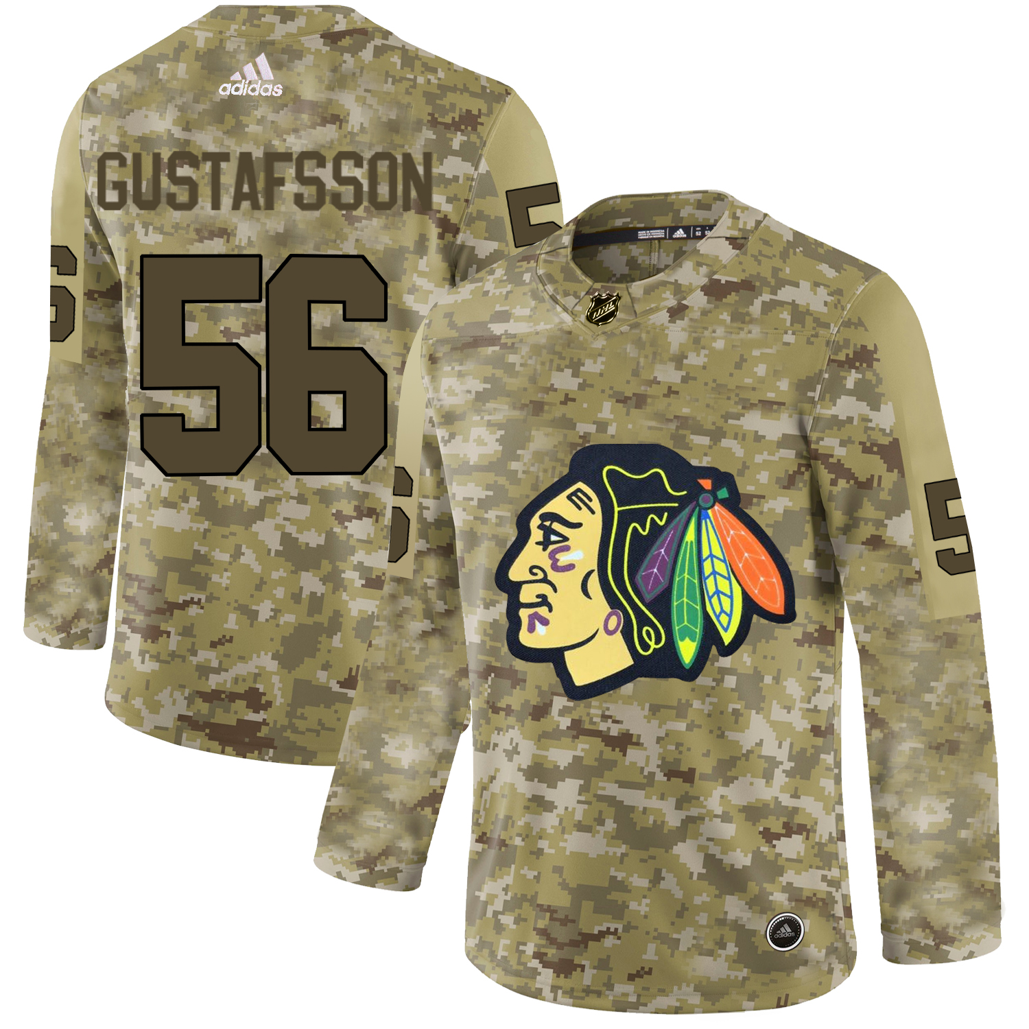 Adidas Blackhawks #56 Erik Gustafsson Camo Authentic Stitched NHL Jersey Adidas Blackhawks #56 Erik Gustafsson Camo Authentic Stitched NHL Jersey