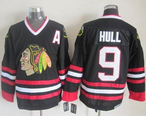Blackhawks #9 Bobby Hull Black CCM Throwback Stitched NHL Jersey Blackhawks #9 Bobby Hull Black CCM Throwback Stitched NHL Jersey