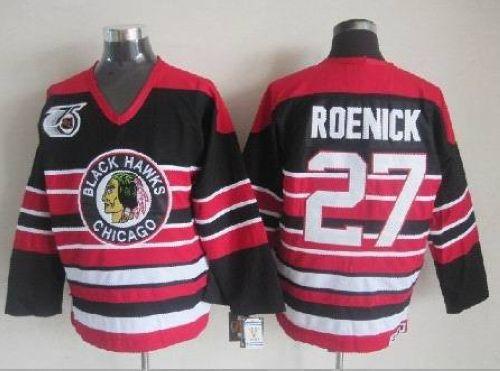 Blackhawks #27 Jeremy Roenick Red/Black 75TH CCM Stitched NHL Jersey Blackhawks #27 Jeremy Roenick Red/Black 75TH CCM Stitched NHL Jersey