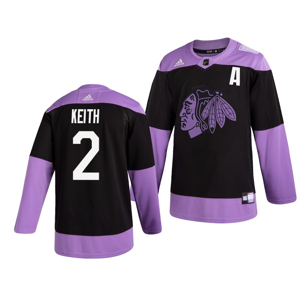Chicago Blackhawks #2 Duncan Keith Adidas Men's Hockey Fights Cancer Practice NHL Jersey Black Chicago Blackhawks #2 Duncan Keith Adidas Men's Hockey Fights Cancer Practice NHL Jersey Black