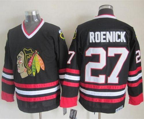Blackhawks #27 Jeremy Roenick Black CCM Throwback Stitched NHL Jersey Blackhawks #27 Jeremy Roenick Black CCM Throwback Stitched NHL Jersey
