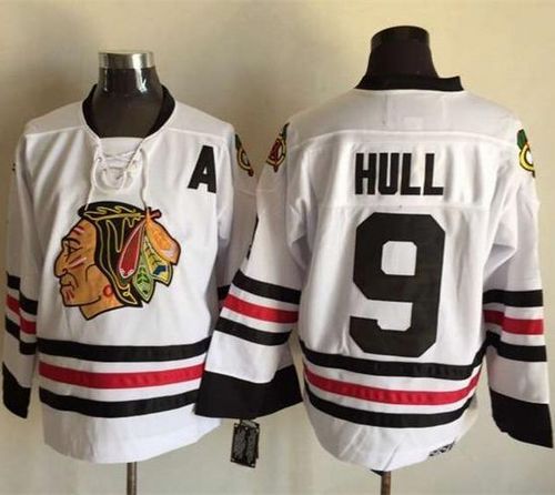 Blackhawks #9 Bobby Hull White CCM Throwback Stitched NHL Jersey Blackhawks #9 Bobby Hull White CCM Throwback Stitched NHL Jersey