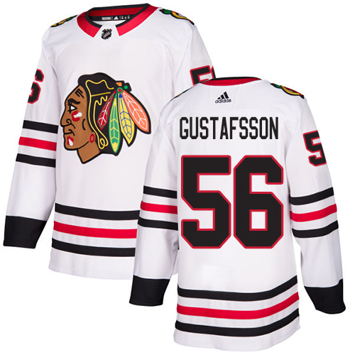 Adidas Blackhawks #56 Erik Gustafsson White Road Authentic Stitched NHL Jersey Adidas Blackhawks #56 Erik Gustafsson White Road Authentic Stitched NHL Jersey