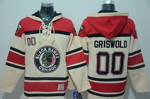 Blackhawks #00 Clark Griswold Cream Sawyer Hooded Sweatshirt Stitched NHL Jersey Blackhawks #00 Clark Griswold Cream Sawyer Hooded Sweatshirt Stitched NHL Jersey