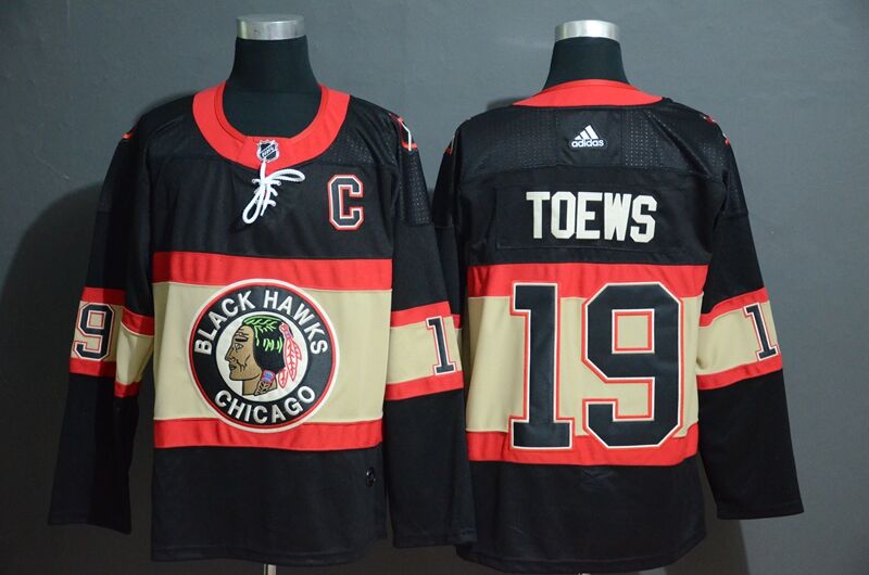 Adidas Blackhawks #19 Jonathan Toews Men's Black Classic Retro Stitched NHL Jersey