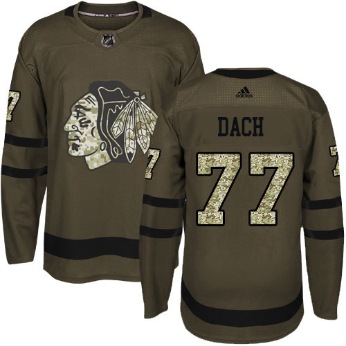 Adidas Blackhawks #77 Kirby Dach Green Salute to Service Stitched NHL Jersey Adidas Blackhawks #77 Kirby Dach Green Salute to Service Stitched NHL Jersey