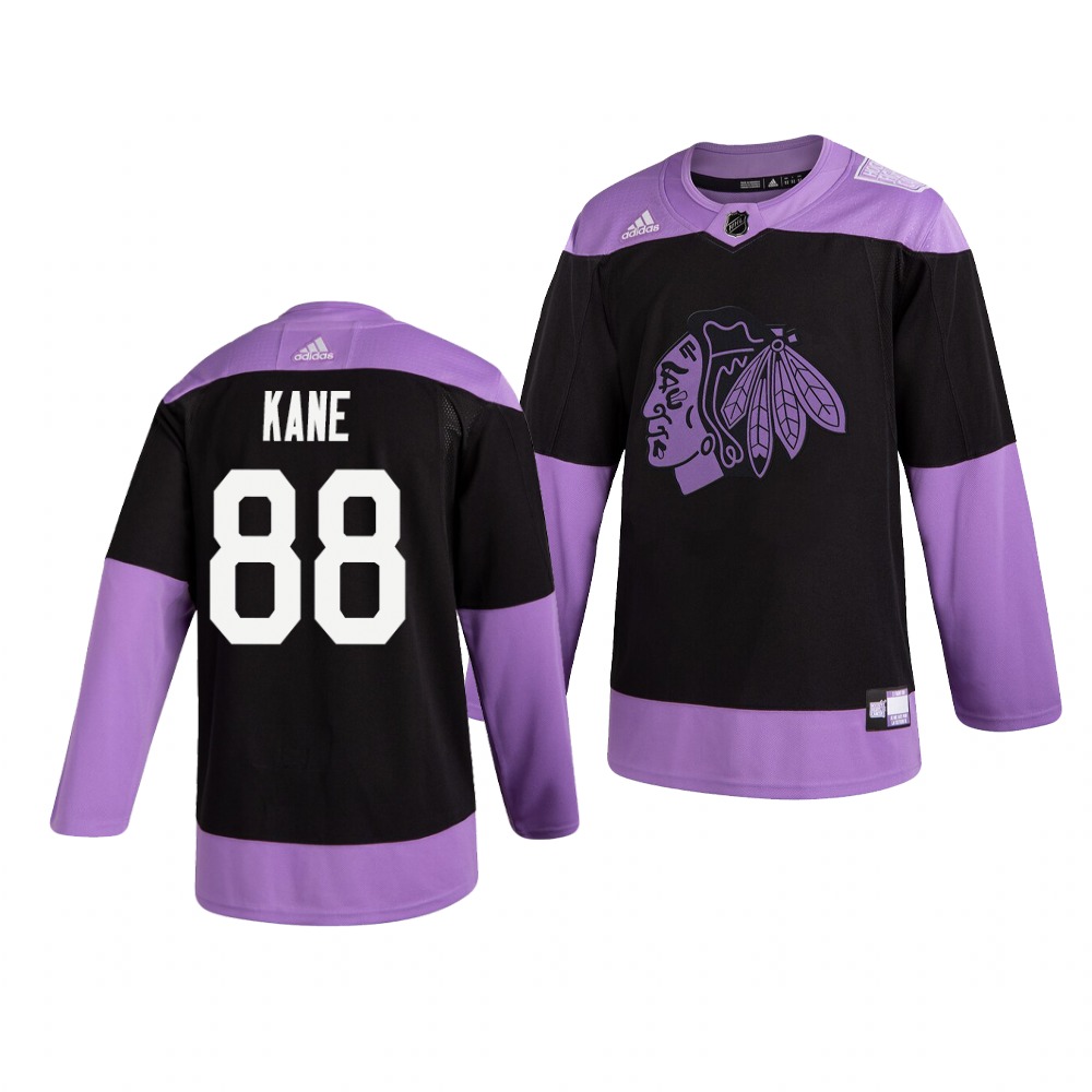Chicago Blackhawks #88 Patrick Kane Adidas Men's Hockey Fights Cancer Practice NHL Jersey Black