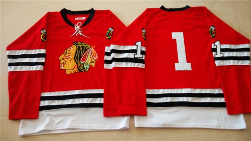 Mitchell And Ness 1960-61 Blackhawks #1 Glenn Hall Red Stitched NHL Jersey Mitchell And Ness 1960-61 Blackhawks #1 Glenn Hall Red Stitched NHL Jersey