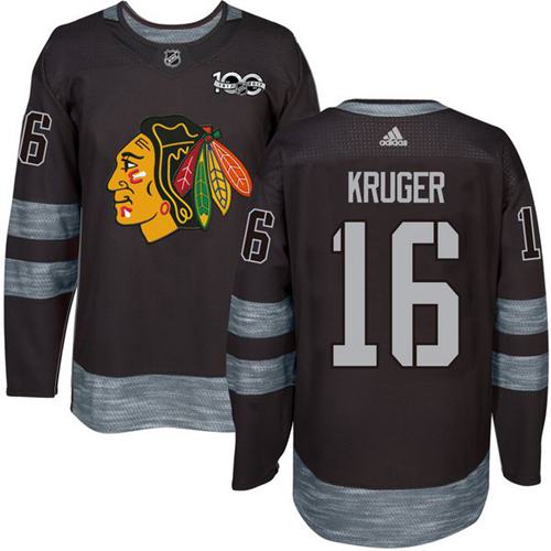 Adidas Blackhawks #16 Marcus Kruger Black 1917-2017 100th Anniversary Stitched NHL Jersey Adidas Blackhawks #16 Marcus Kruger Black 1917-2017 100th Anniversary Stitched NHL Jersey