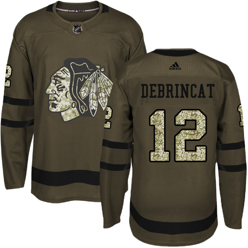 Adidas Blackhawks #12 Alex DeBrincat Green Salute to Service Stitched NHL Jersey Adidas Blackhawks #12 Alex DeBrincat Green Salute to Service Stitched NHL Jersey