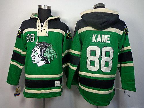 Blackhawks #88 Patrick Kane Green St. Patrick's Day McNary Lace Hoodie Stitched NHL Jersey Blackhawks #88 Patrick Kane Green St. Patrick's Day McNary Lace Hoodie Stitched NHL Jersey