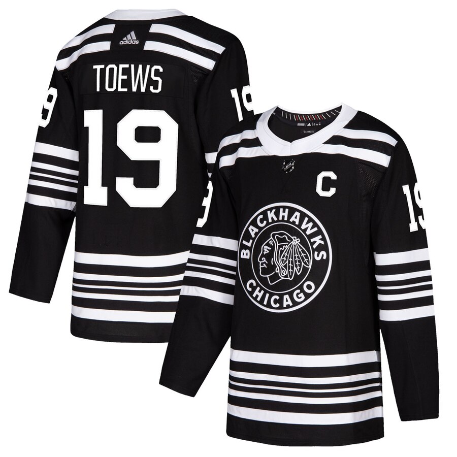 Chicago Blackhawks #19 Jonathan Toews Men's Adidas Black Alternate 2019-20 Authentic Player NHL Jersey