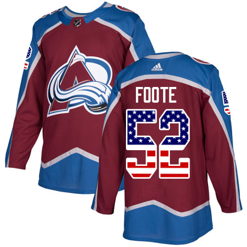 Adidas Avalanche #52 Adam Foote Burgundy Home Authentic USA Flag Stitched NHL Jersey Adidas Avalanche #52 Adam Foote Burgundy Home Authentic USA Flag Stitched NHL Jersey