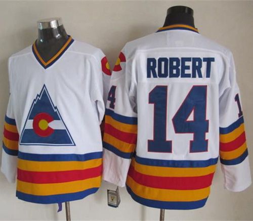 Avalanche #14 Rene Robert White CCM Throwback Stitched NHL Jersey Avalanche #14 Rene Robert White CCM Throwback Stitched NHL Jersey