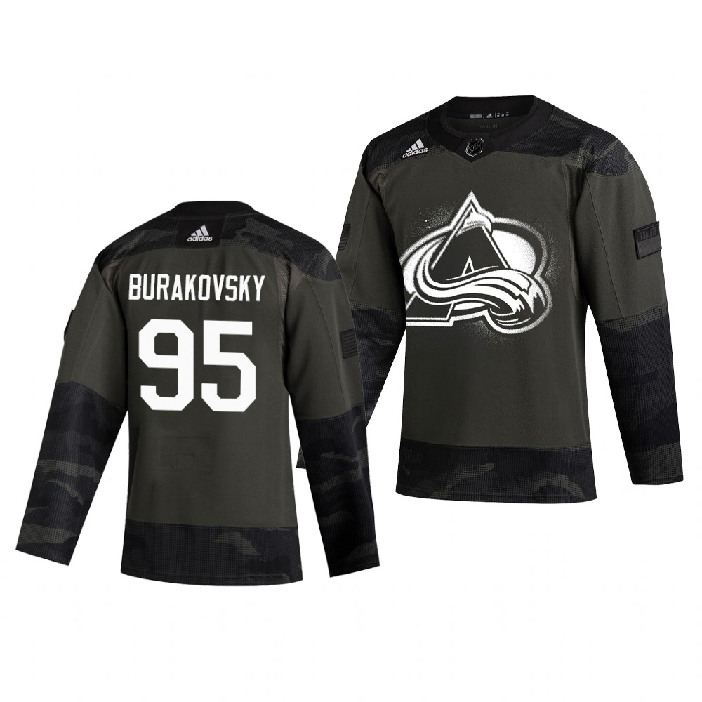 Colorado Avalanche #95 Andre Burakovsky Adidas 2019 Veterans Day Men's Authentic Practice NHL Jersey Camo Colorado Avalanche #95 Andre Burakovsky Adidas 2019 Veterans Day Men's Authentic Practice NHL Jersey Camo