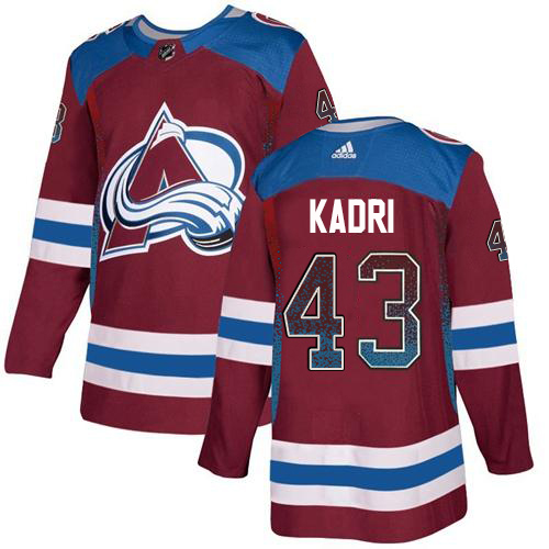 Adidas Avalanche #43 Nazem Kadri Burgundy Home Authentic Drift Fashion Stitched NHL Jersey