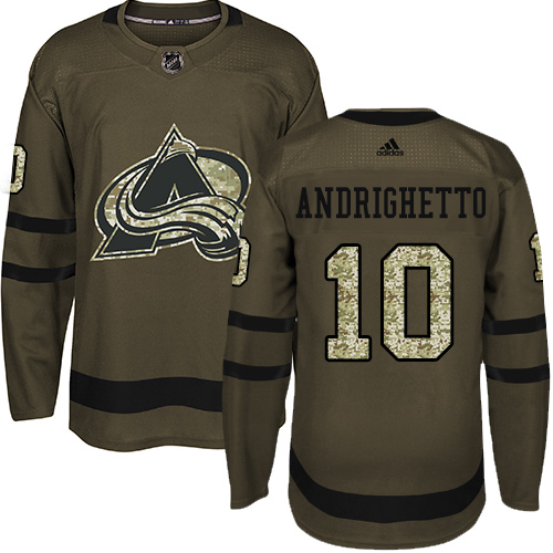 Adidas Avalanche #10 Sven Andrighetto Green Salute to Service Stitched NHL Jersey Adidas Avalanche #10 Sven Andrighetto Green Salute to Service Stitched NHL Jersey