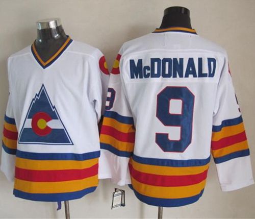 Avalanche #9 Lanny McDonald White CCM Throwback Stitched NHL Jersey Avalanche #9 Lanny McDonald White CCM Throwback Stitched NHL Jersey