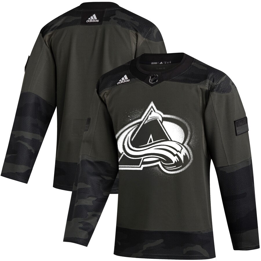 Colorado Avalanche Adidas 2019 Veterans Day Authentic Practice NHL Jersey Camo