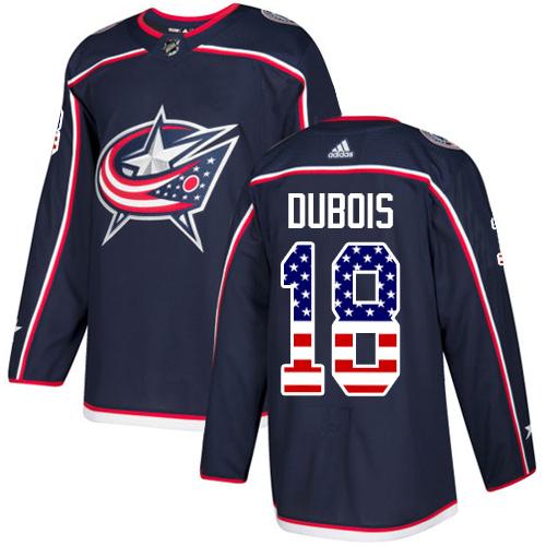 Adidas Blue Jackets #18 Pierre-Luc Dubois Navy Blue Home Authentic USA Flag Stitched NHL Jersey Adidas Blue Jackets #18 Pierre-Luc Dubois Navy Blue Home Authentic USA Flag Stitched NHL Jersey