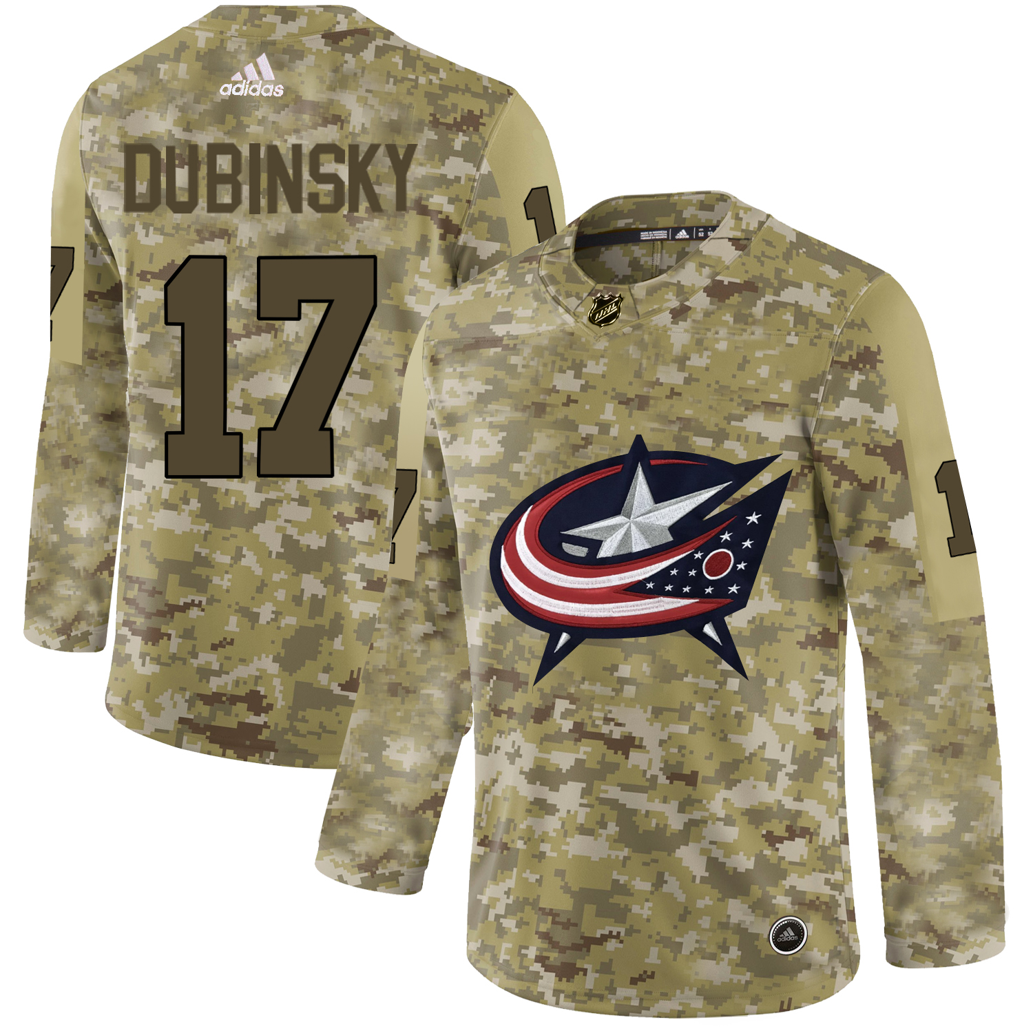 Adidas Blue Jackets #17 Brandon Dubinsky Camo Authentic Stitched NHL Jersey Adidas Blue Jackets #17 Brandon Dubinsky Camo Authentic Stitched NHL Jersey
