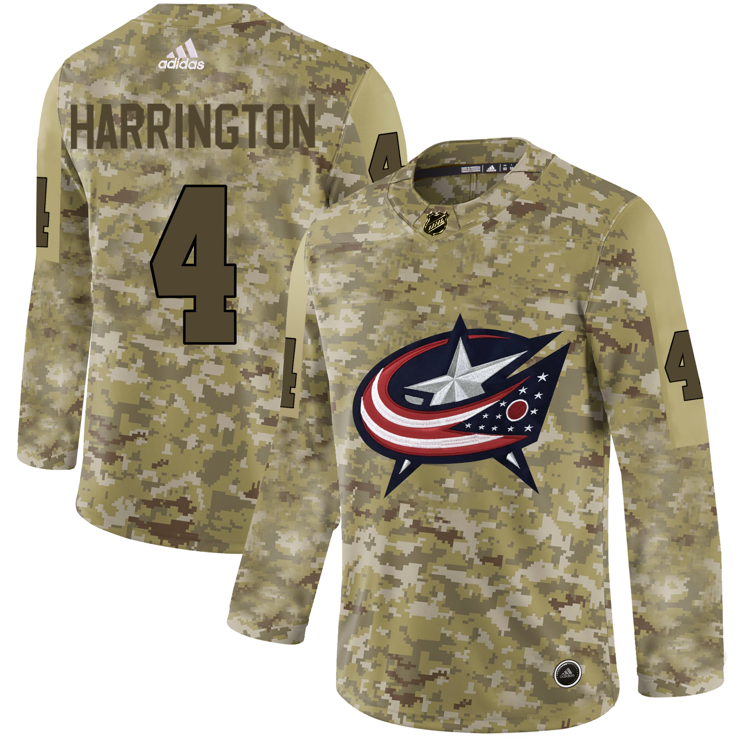 Adidas Blue Jackets #4 Scott Harrington Camo Authentic Stitched NHL Jersey Adidas Blue Jackets #4 Scott Harrington Camo Authentic Stitched NHL Jersey