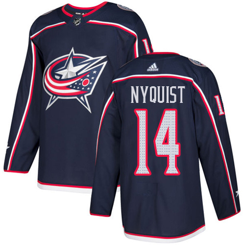 Adidas Blue Jackets #14 Gustav Nyquist Navy Blue Home Authentic Stitched NHL Jersey Adidas Blue Jackets #14 Gustav Nyquist Navy Blue Home Authentic Stitched NHL Jersey
