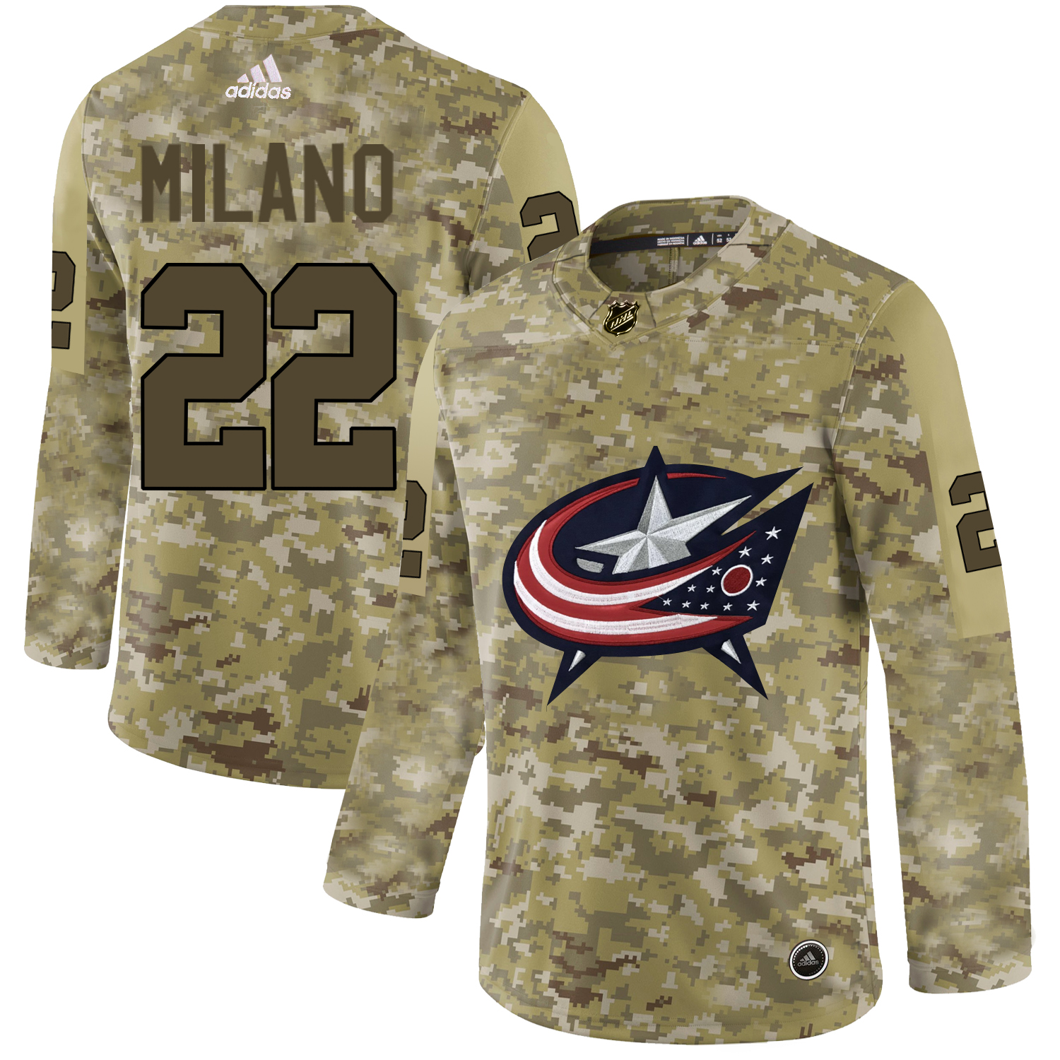 Adidas Blue Jackets #22 Sonny Milano Camo Authentic Stitched NHL Jersey Adidas Blue Jackets #22 Sonny Milano Camo Authentic Stitched NHL Jersey