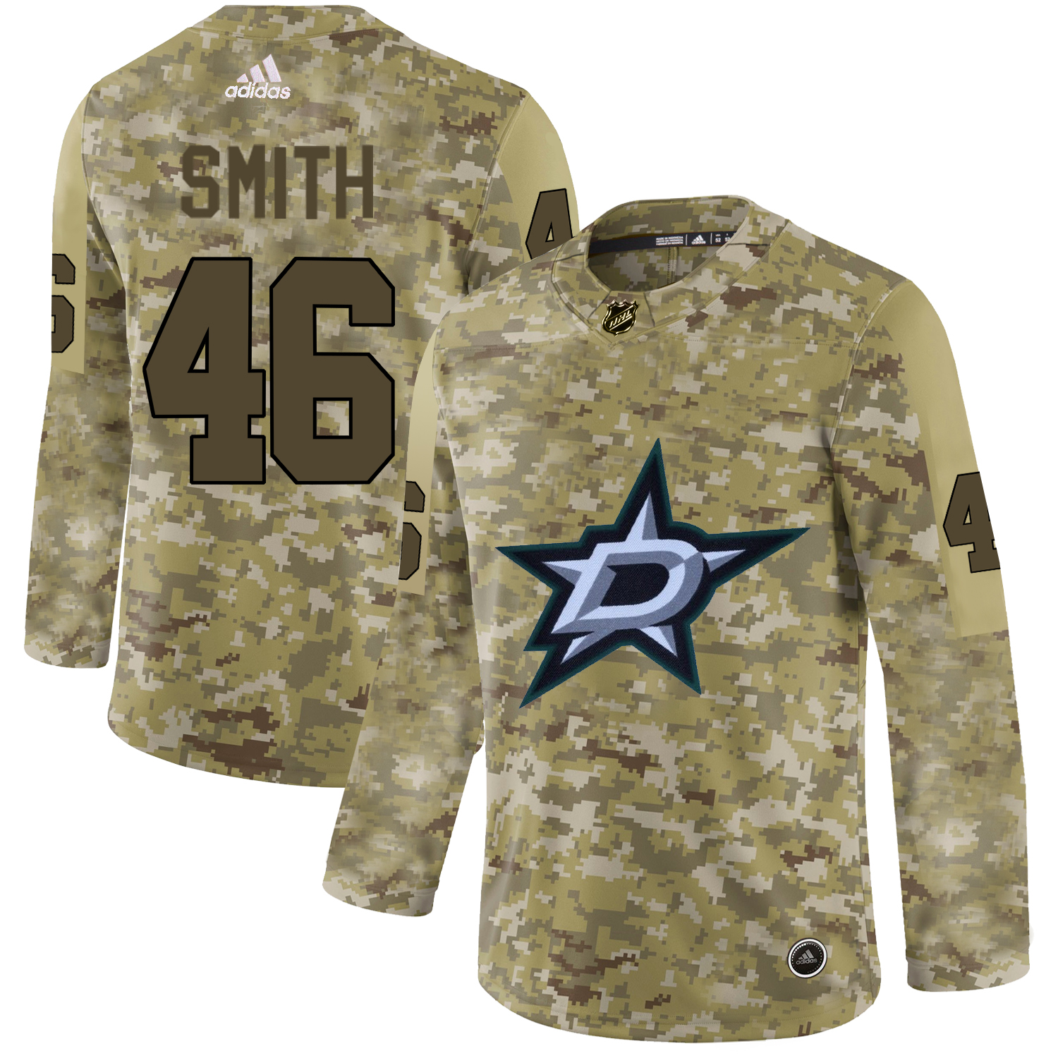 Adidas Stars #46 Gemel Smith Camo Authentic Stitched NHL Jersey Adidas Stars #46 Gemel Smith Camo Authentic Stitched NHL Jersey