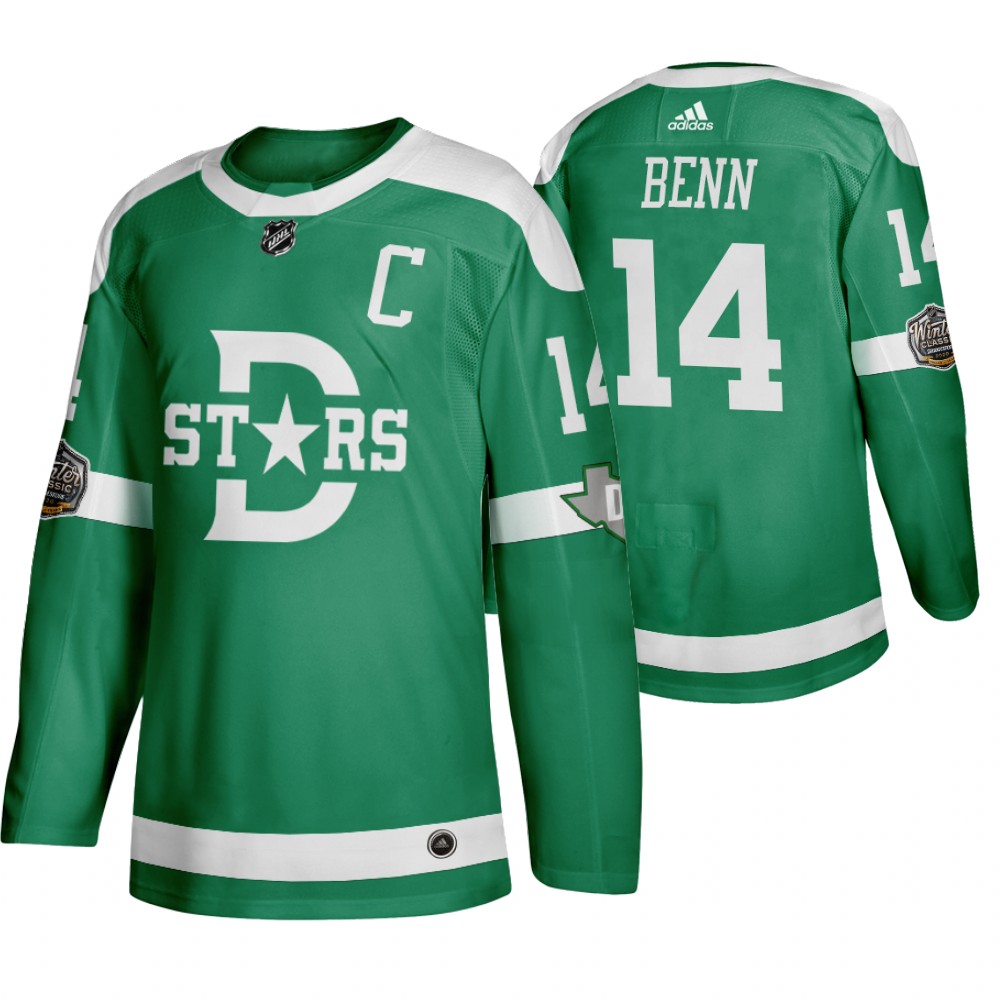 Adidas Dallas Stars #14 Jamie Benn Men's Green 2020 Winter Classic Retro NHL Jersey Adidas Dallas Stars #14 Jamie Benn Men's Green 2020 Winter Classic Retro NHL Jersey