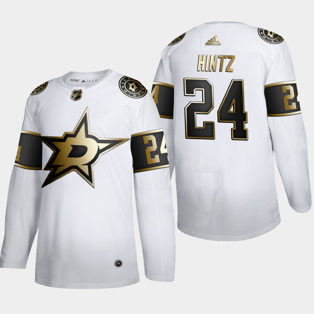 Dallas Stars #24 Roope Hintz Men's Adidas White Golden Edition Limited Stitched NHL Jersey Dallas Stars #24 Roope Hintz Men's Adidas White Golden Edition Limited Stitched NHL Jersey
