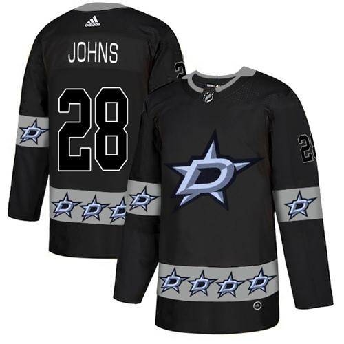 Adidas Stars #28 Stephen Johns Black Authentic Team Logo Fashion Stitched NHL Jersey Adidas Stars #28 Stephen Johns Black Authentic Team Logo Fashion Stitched NHL Jersey