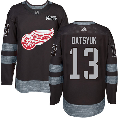 Adidas Red Wings #13 Pavel Datsyuk Black 1917-2017 100th Anniversary Stitched NHL Jersey Adidas Red Wings #13 Pavel Datsyuk Black 1917-2017 100th Anniversary Stitched NHL Jersey