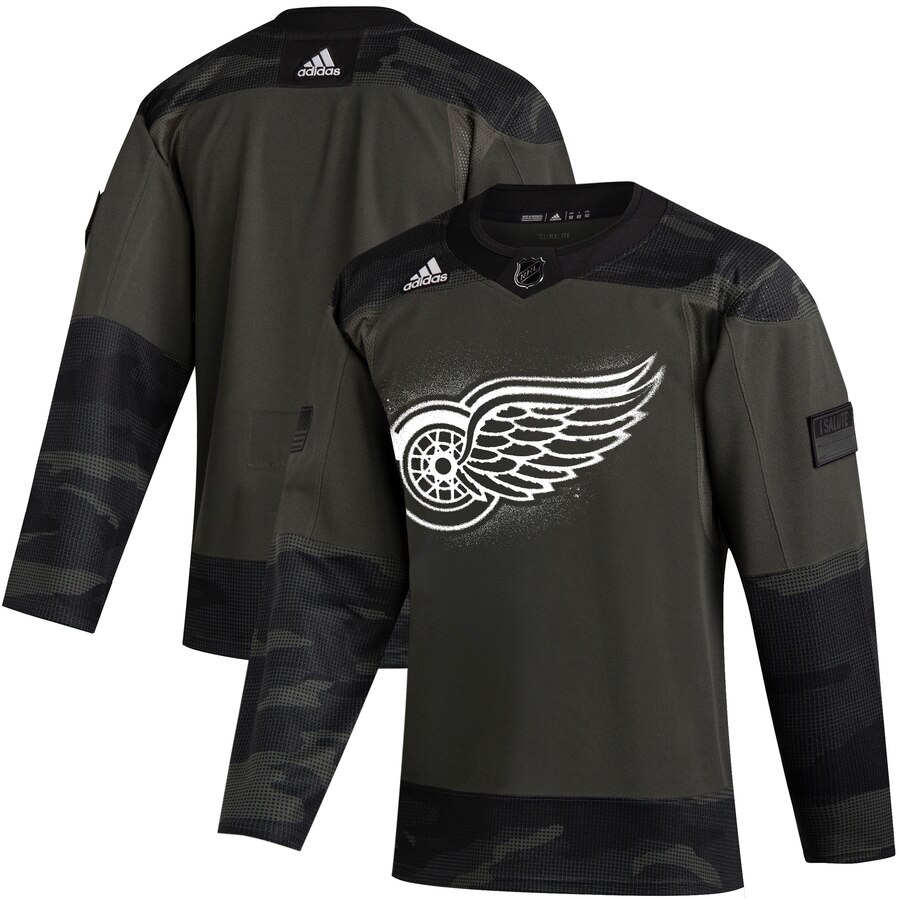 Detroit Red Wings Adidas 2019 Veterans Day Authentic Practice NHL Jersey Camo Detroit Red Wings Adidas 2019 Veterans Day Authentic Practice NHL Jersey Camo