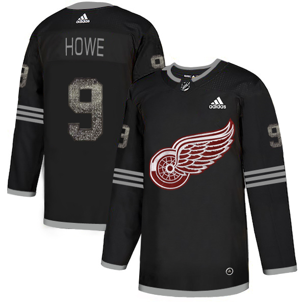 Adidas Red Wings #9 Gordie Howe Black Authentic Classic Stitched NHL Jersey Adidas Red Wings #9 Gordie Howe Black Authentic Classic Stitched NHL Jersey