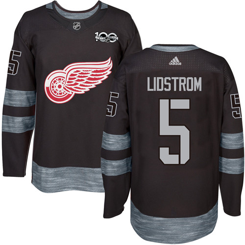 Adidas Red Wings #5 Nicklas Lidstrom Black 1917-2017 100th Anniversary Stitched NHL Jersey Adidas Red Wings #5 Nicklas Lidstrom Black 1917-2017 100th Anniversary Stitched NHL Jersey