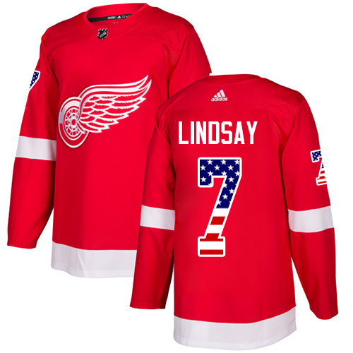 Adidas Red Wings #7 Ted Lindsay Red Home Authentic USA Flag Stitched NHL Jersey Adidas Red Wings #7 Ted Lindsay Red Home Authentic USA Flag Stitched NHL Jersey