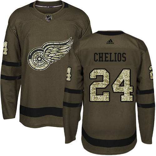 Adidas Red Wings #24 Chris Chelios Green Salute to Service Stitched NHL Jersey Adidas Red Wings #24 Chris Chelios Green Salute to Service Stitched NHL Jersey