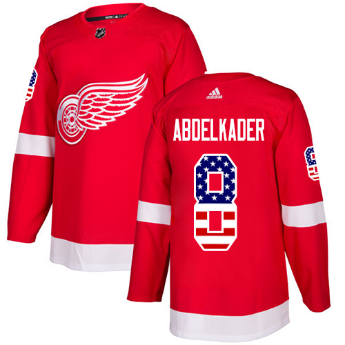Adidas Red Wings #8 Justin Abdelkader Red Home Authentic USA Flag Stitched NHL Jersey Adidas Red Wings #8 Justin Abdelkader Red Home Authentic USA Flag Stitched NHL Jersey