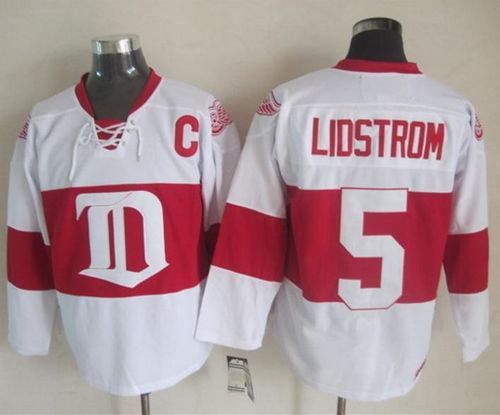 Red Wings #5 Nicklas Lidstrom White Winter Classic CCM Throwback Stitched NHL Jersey Red Wings #5 Nicklas Lidstrom White Winter Classic CCM Throwback Stitched NHL Jersey