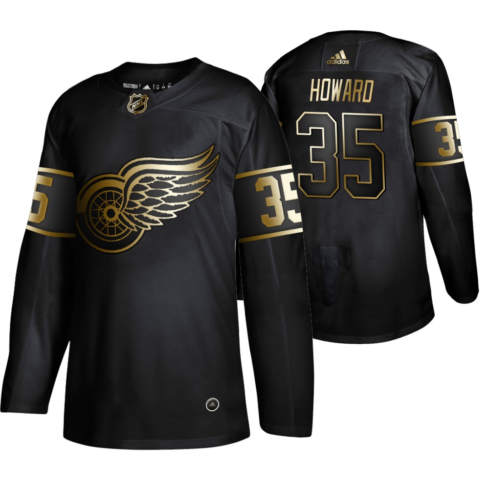 Adidas Red Wings #35 Jimmy Howard Men's 2019 Black Golden Edition Authentic Stitched NHL Jersey Adidas Red Wings #35 Jimmy Howard Men's 2019 Black Golden Edition Authentic Stitched NHL Jersey