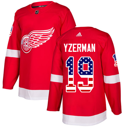 Adidas Red Wings #19 Steve Yzerman Red Home Authentic USA Flag Stitched NHL Jersey Adidas Red Wings #19 Steve Yzerman Red Home Authentic USA Flag Stitched NHL Jersey